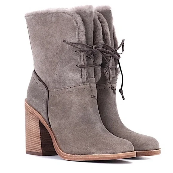 UGG Shoes Ugg Jerene Sheepskin Block Heel Winter Boots Poshmark